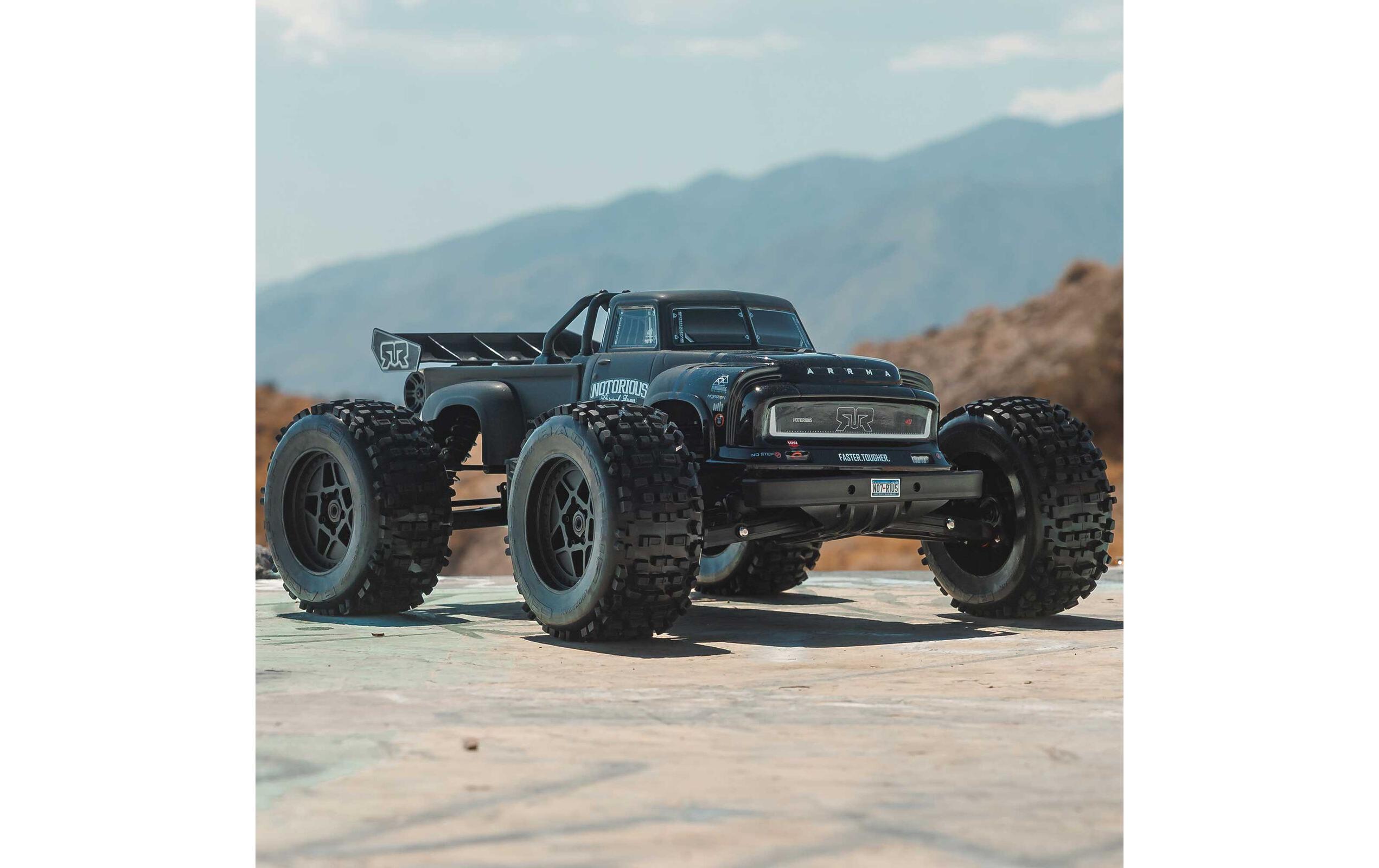 Monster Truck Notorious 6S 4 x 4, Schwarz ARTR, 1:8<br>Brushless Off-Road Stunt-Truck