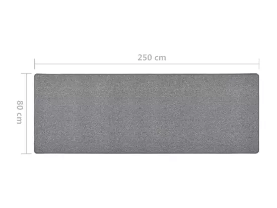 Tapis de couloir gris foncé 80x250 cm