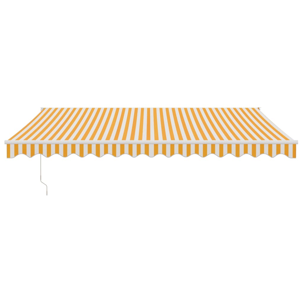 Auvent rétractable jaune et blanc 4x3 m tissu et aluminium