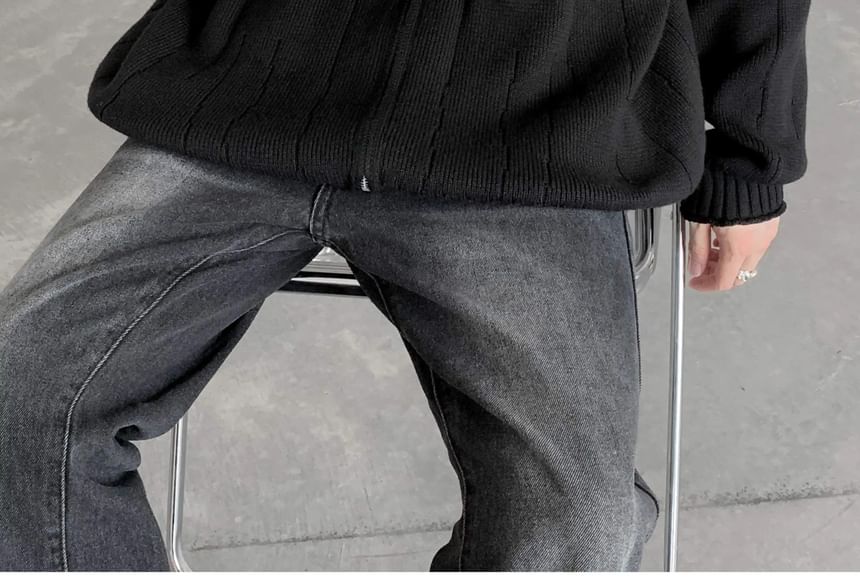 Real Boy - Effen cardigan met opstaande kraag en rits