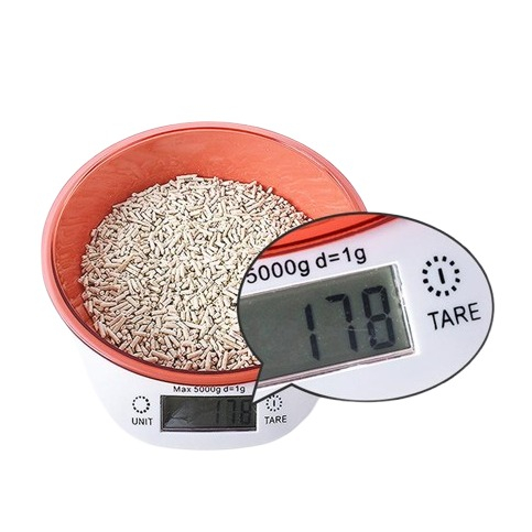 (2-tlg. Set) Digital Küchenwaage   Abnehmbare 1l Schüssel (Batteriebetrieben) - Weiss / Violett