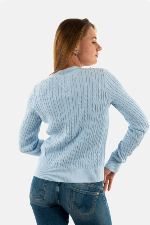 Pull hiver tommy jeans cable essential dsc vessel blue melange