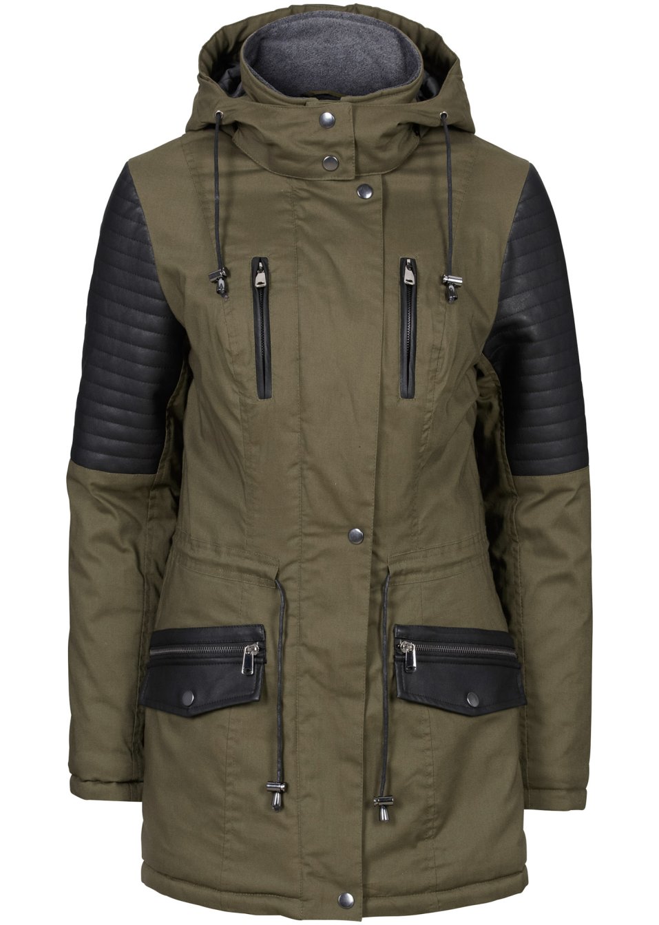 Parka à empiècements contrastants