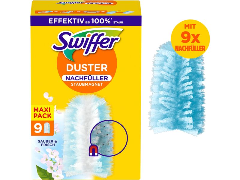 Swiffer Staubmagnet mit Duft 9 Stück, Blau Nachfülltücher-Set