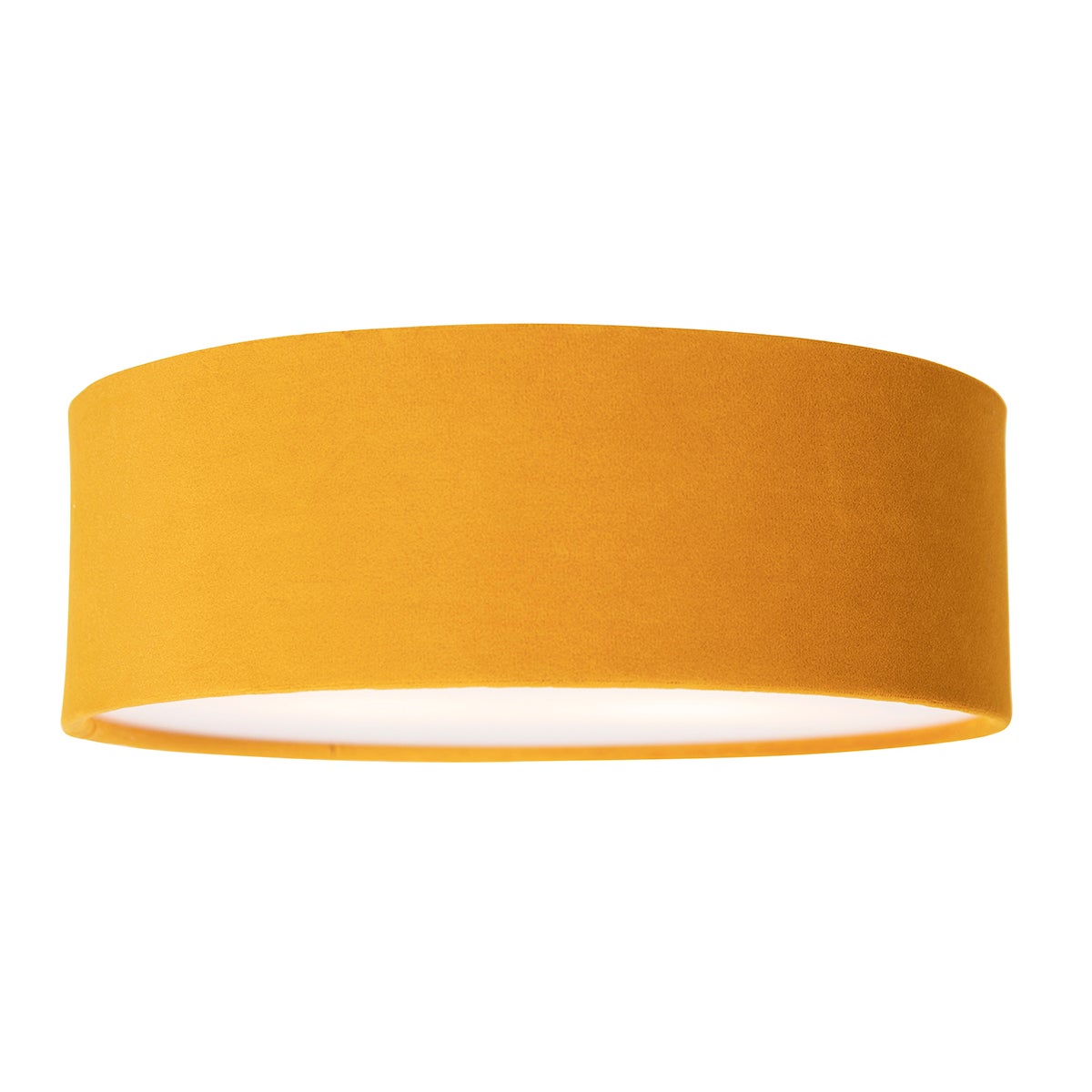Plafondlamp oker 30 cm met gouden binnenkant - Drum