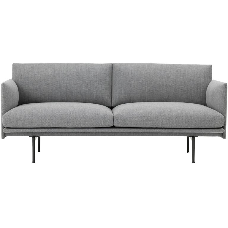 Muuto Outline bank 2-zits Fiord 151, onderstel zwart