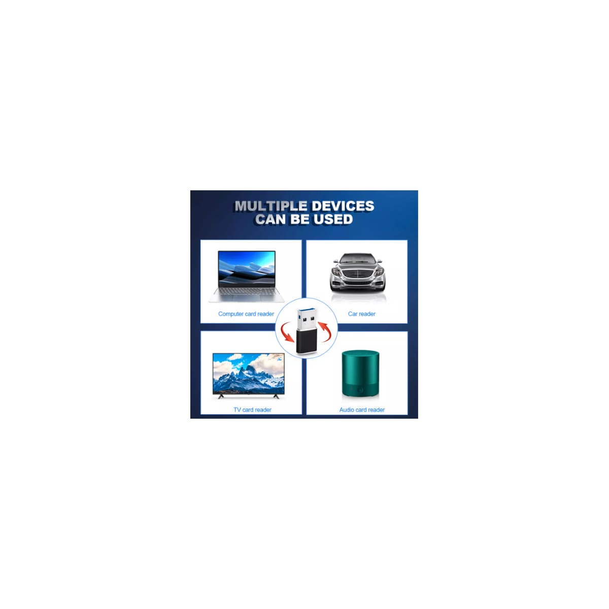 USB 3.0 (hann) til USB-C (hun) adapter Sort