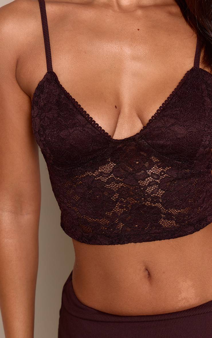 Chocolat Ensemble Caraco En Dentelle Petite
