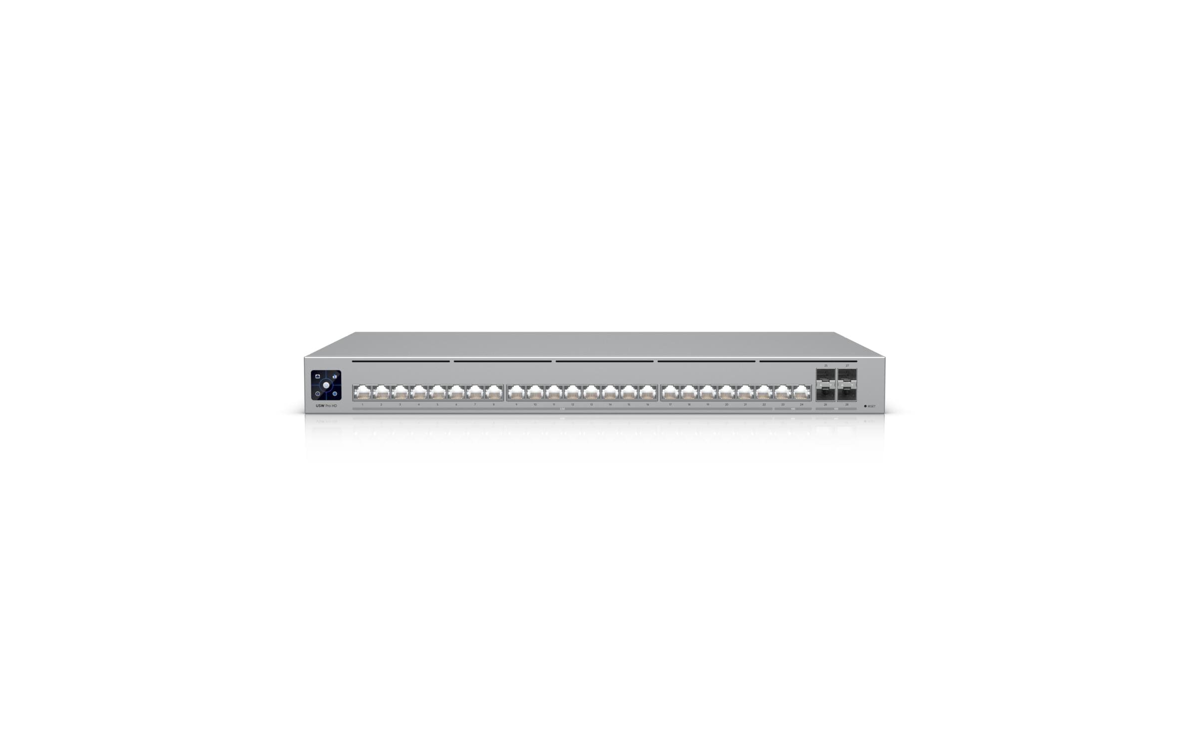 Switch Pro HD 24 28 Port<br>Leistungsfähiger 24-Port Layer-3-Switch mit 10G SFP+ Konnektivität und lüfterlosem Design