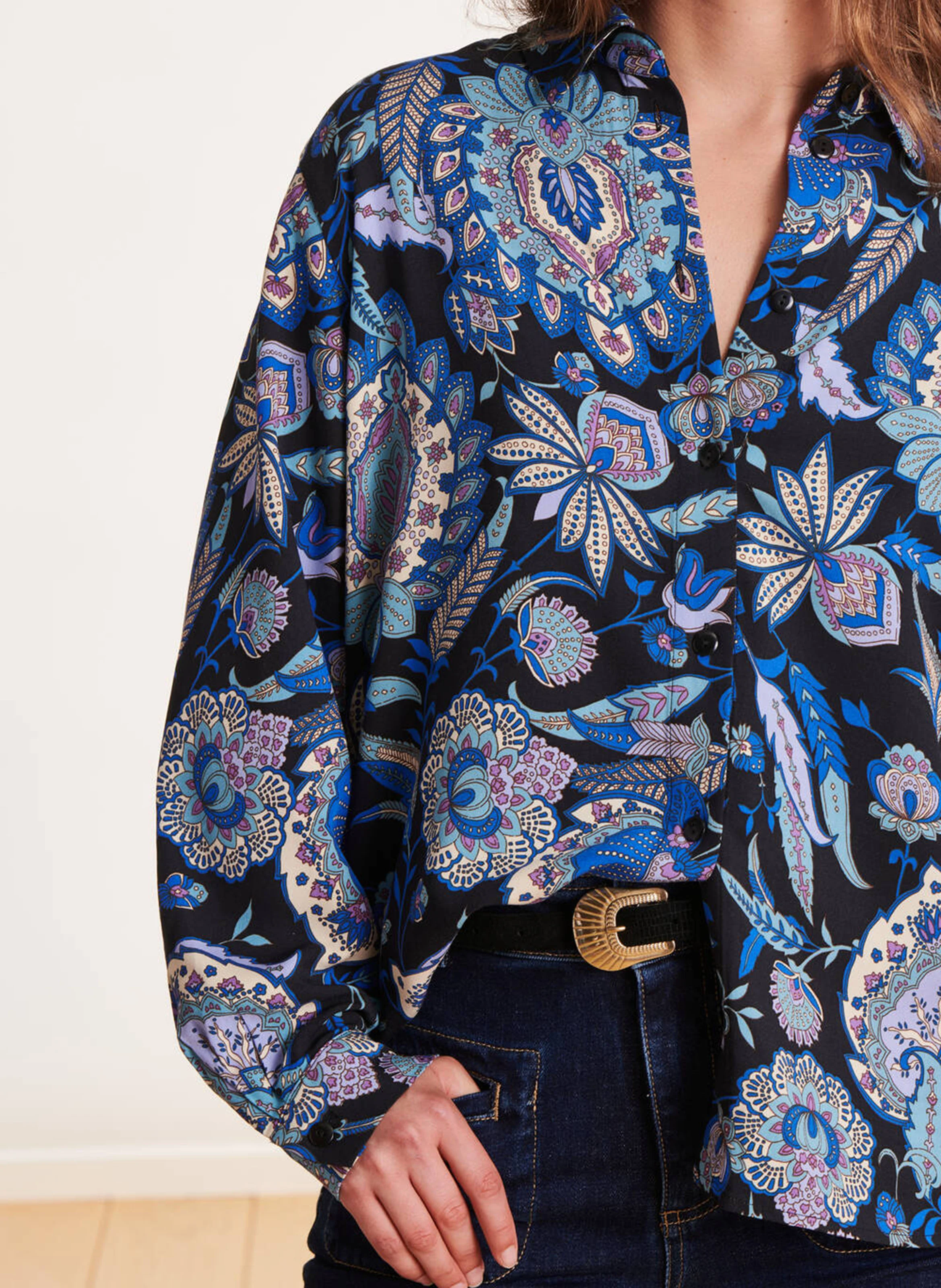 Chemise ample col classique imprimé | Multicolore
