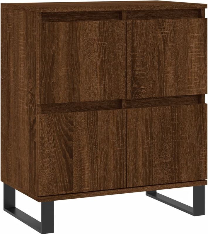 vidaXL Dressoirs - Bruin - Bewerkt Hout - Set van 3