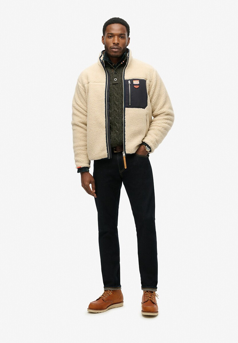 SUPERDRY<br>Lã Sherpa com zíper e bolso