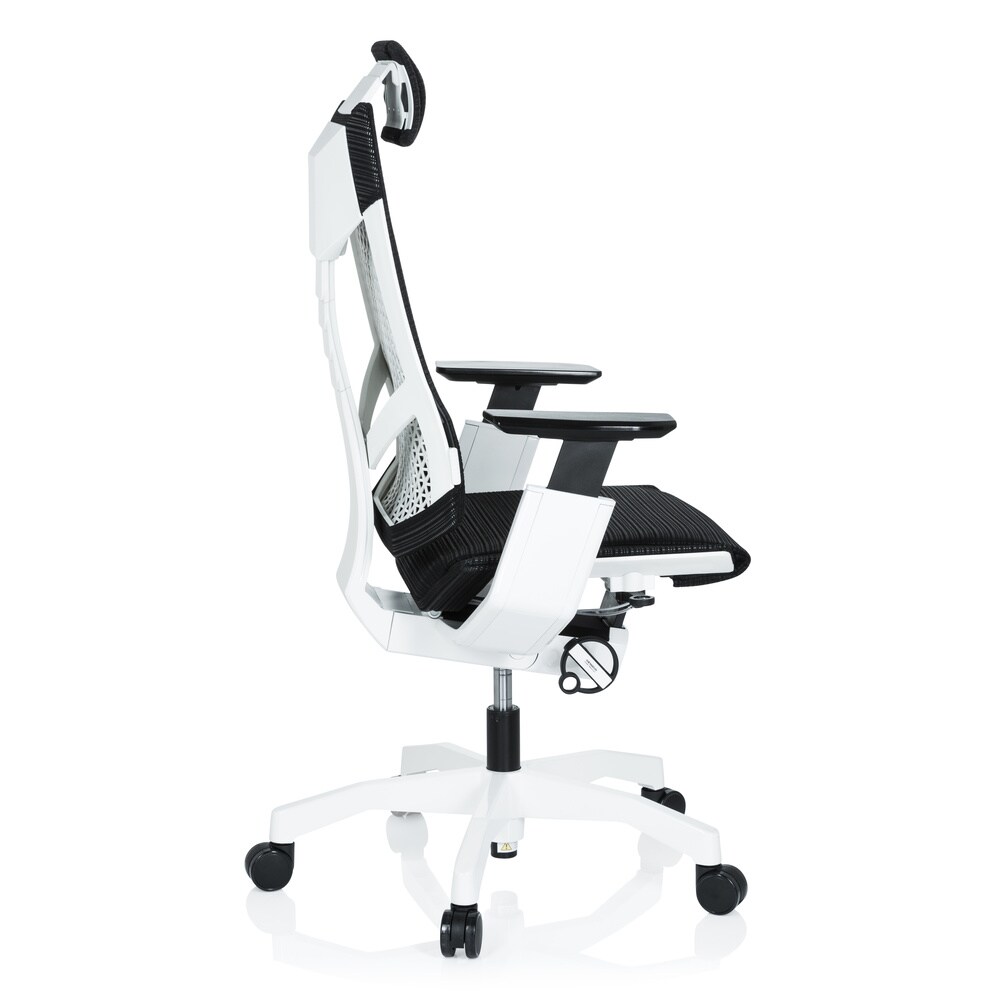 High End Bürostuhl GENIDIA PRO WHITE Netzstoff mit Armlehnen hjh OFFICE