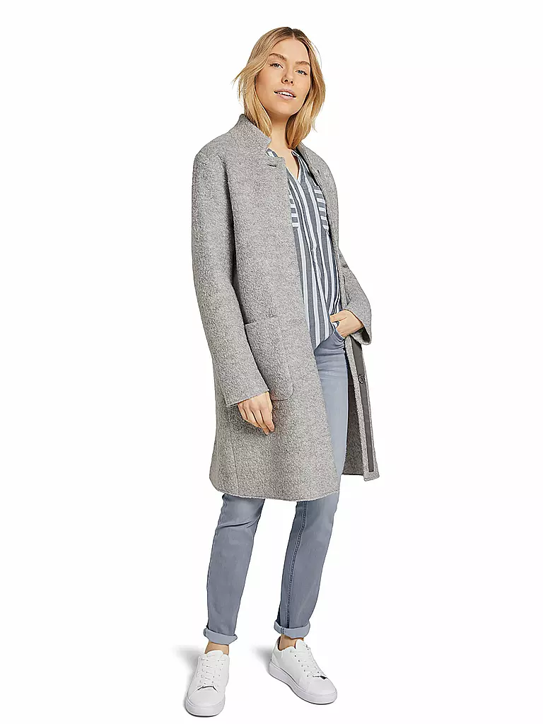 TOM TAILOR Bluse hellgrau