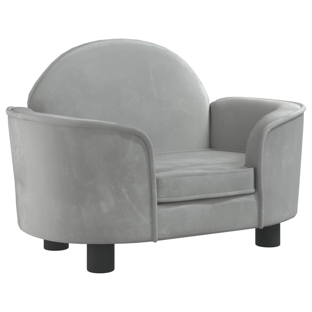 Cama para cães vidaXL em veludo cinza claro, 66x40x45 cm
