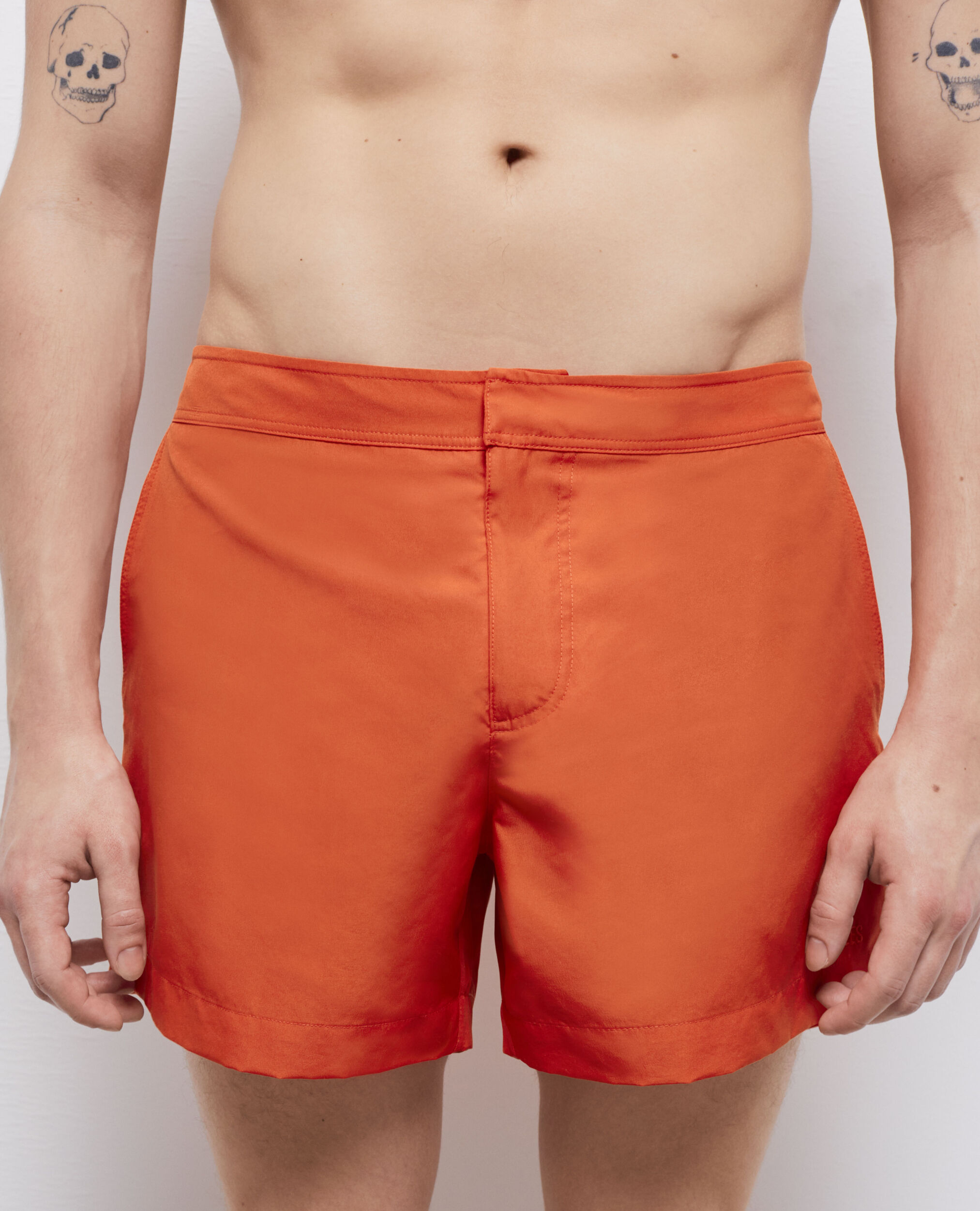 Short de bain orange avec logo