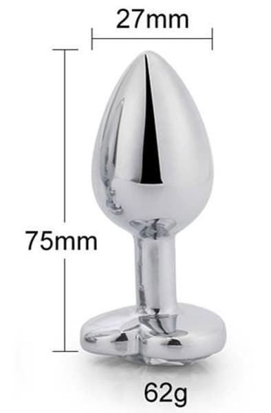 Red Scarlet Anal Plug With Heart Jewel S