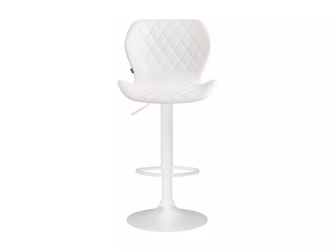Lot de 2 Tabouret de bar - Similicuir & Métal - Blanc - Cork