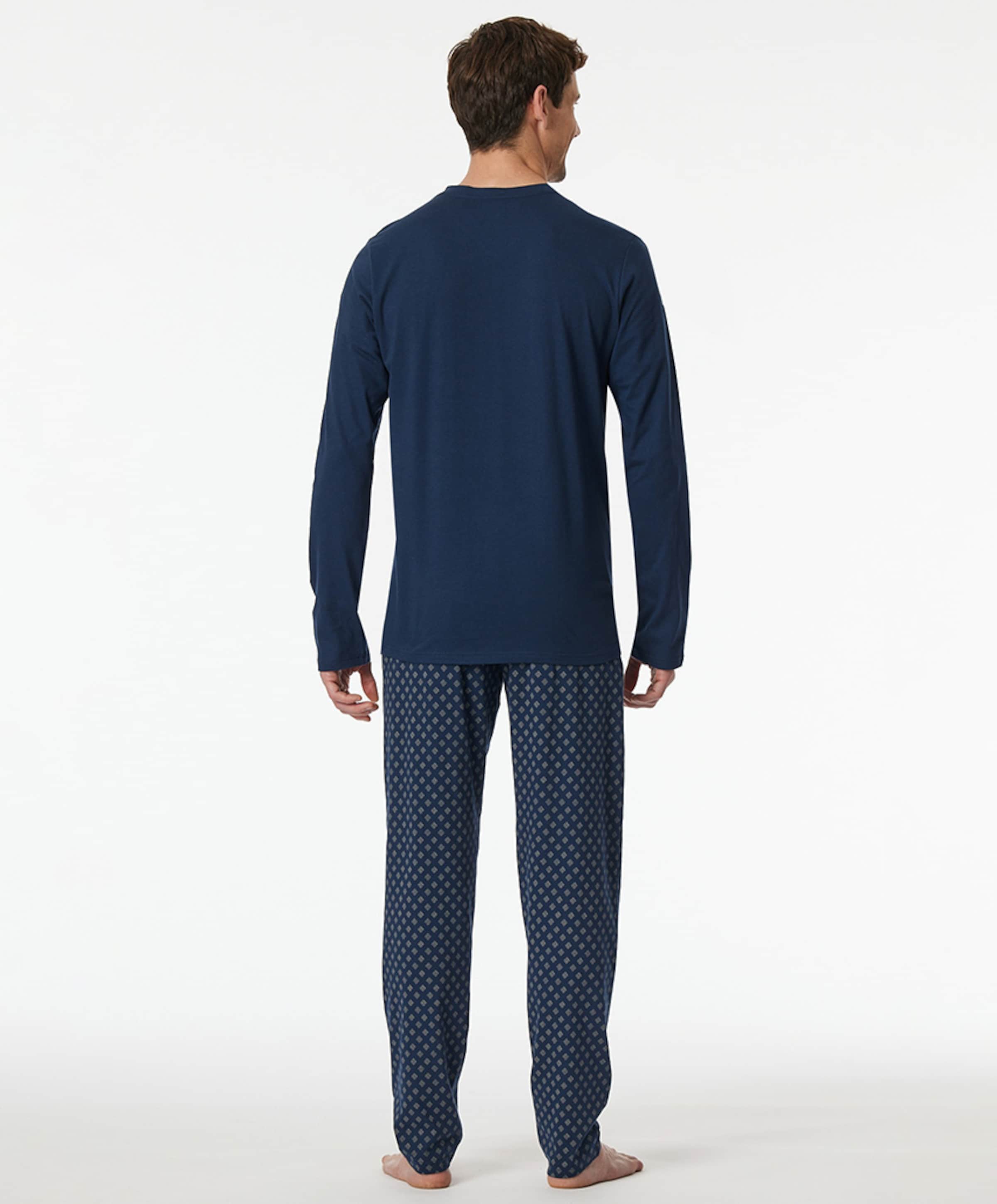 Schiesser Heren pyjamaset blauw