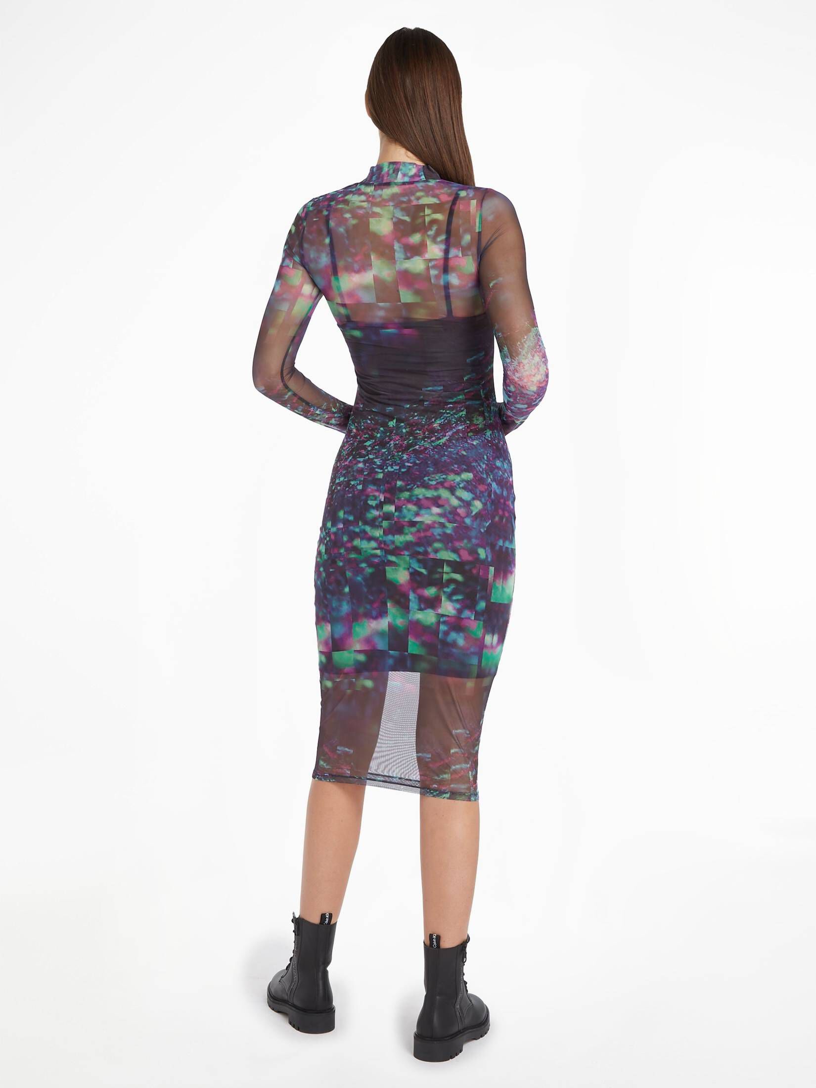 CALVIN KLEIN JEANS| Damen Kleid aus Mesh