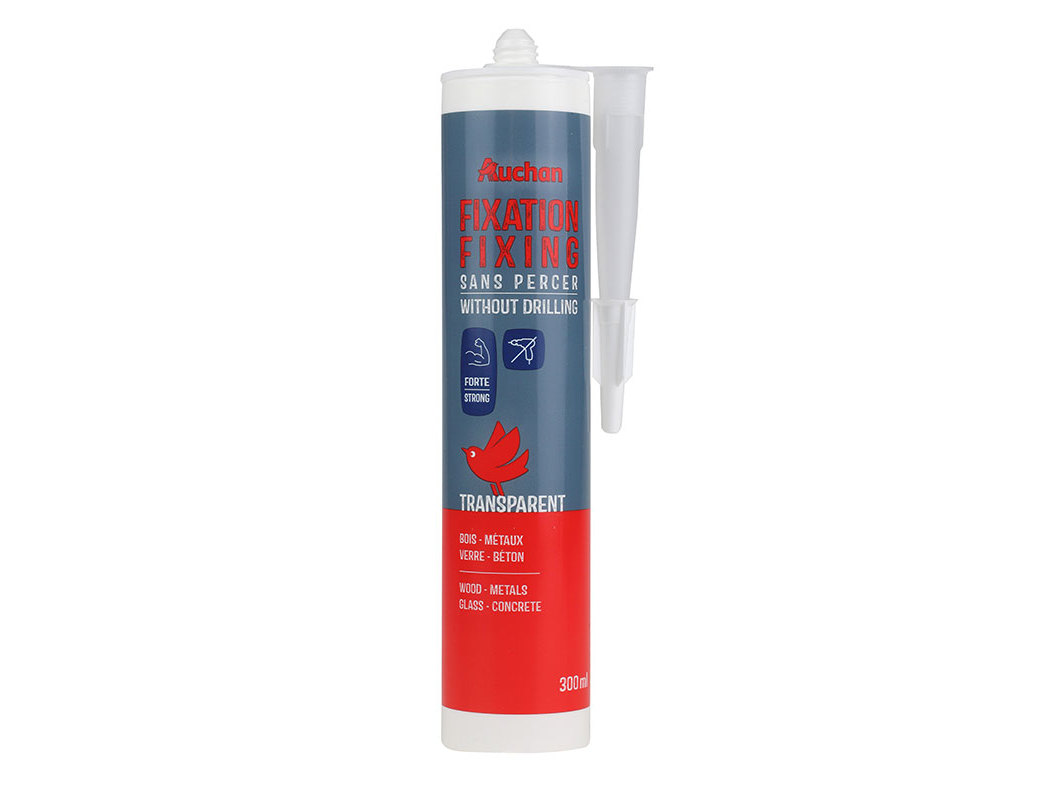 COLA DE FIXAÇÃO AUCHAN FORTE TRANSPARENTE 300ML