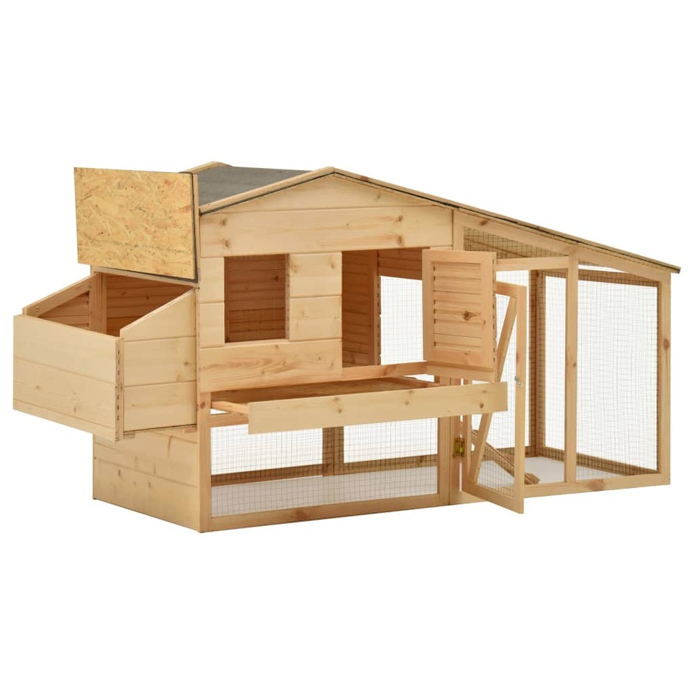 Poulailler bois de pin massif 178x67x92 cm