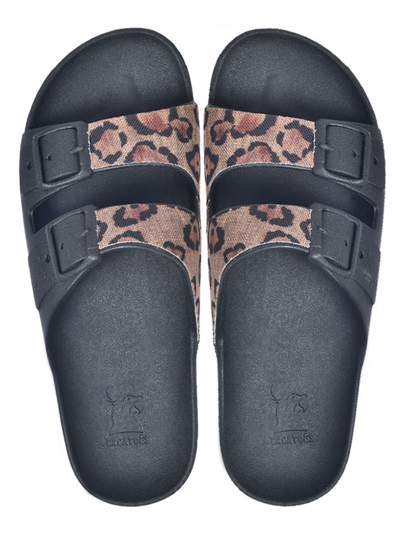 CACATOES SANDALES LÉOPARD FEMME IXIA BLACK