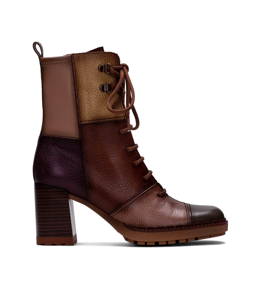 Botas de cano curto Hispanitas Michelle em couro marrom - Salto de 7 cm -