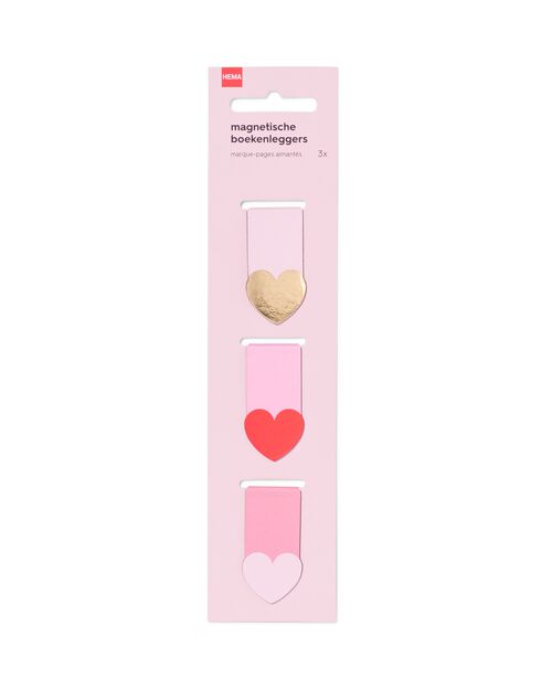marque-page magnétique rose - 3 pièces
