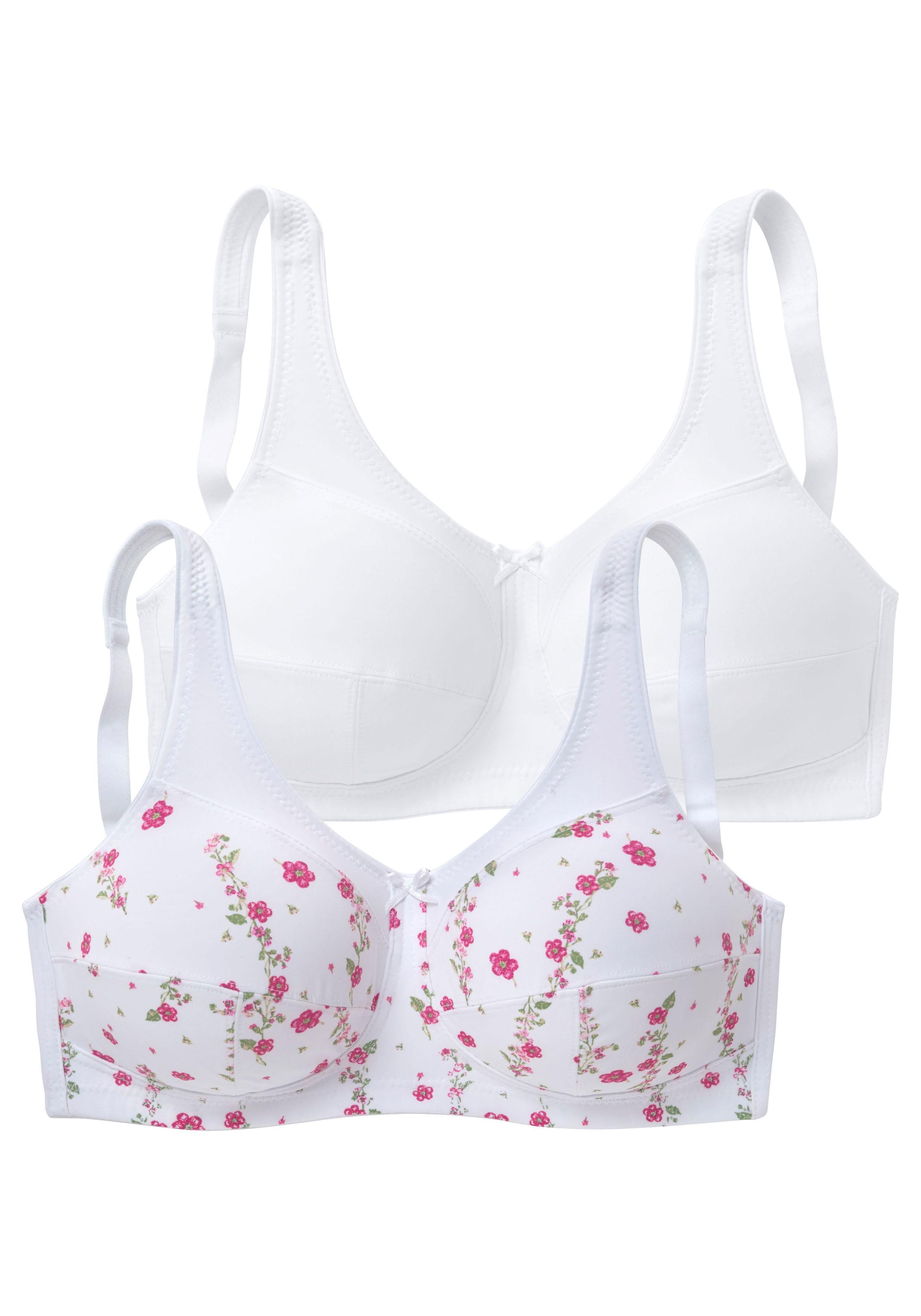 petite fleur Entlastungs-BH, 2 Stücker Packung, ohne Bügel, mit breiteren Trägern