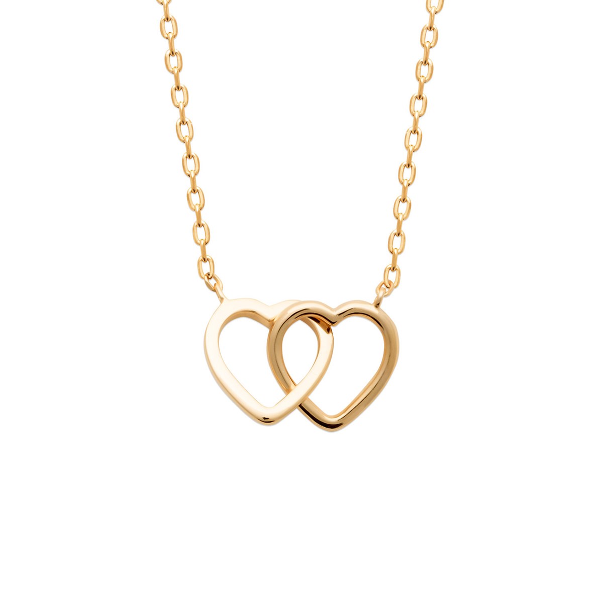 Collier Brillaxis coeurs entrelacés plaqué or