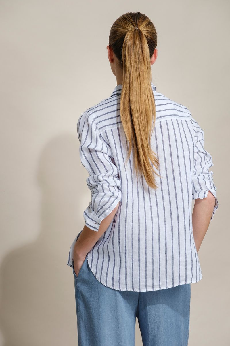 CAMISA DE LINHO COM RISCAS