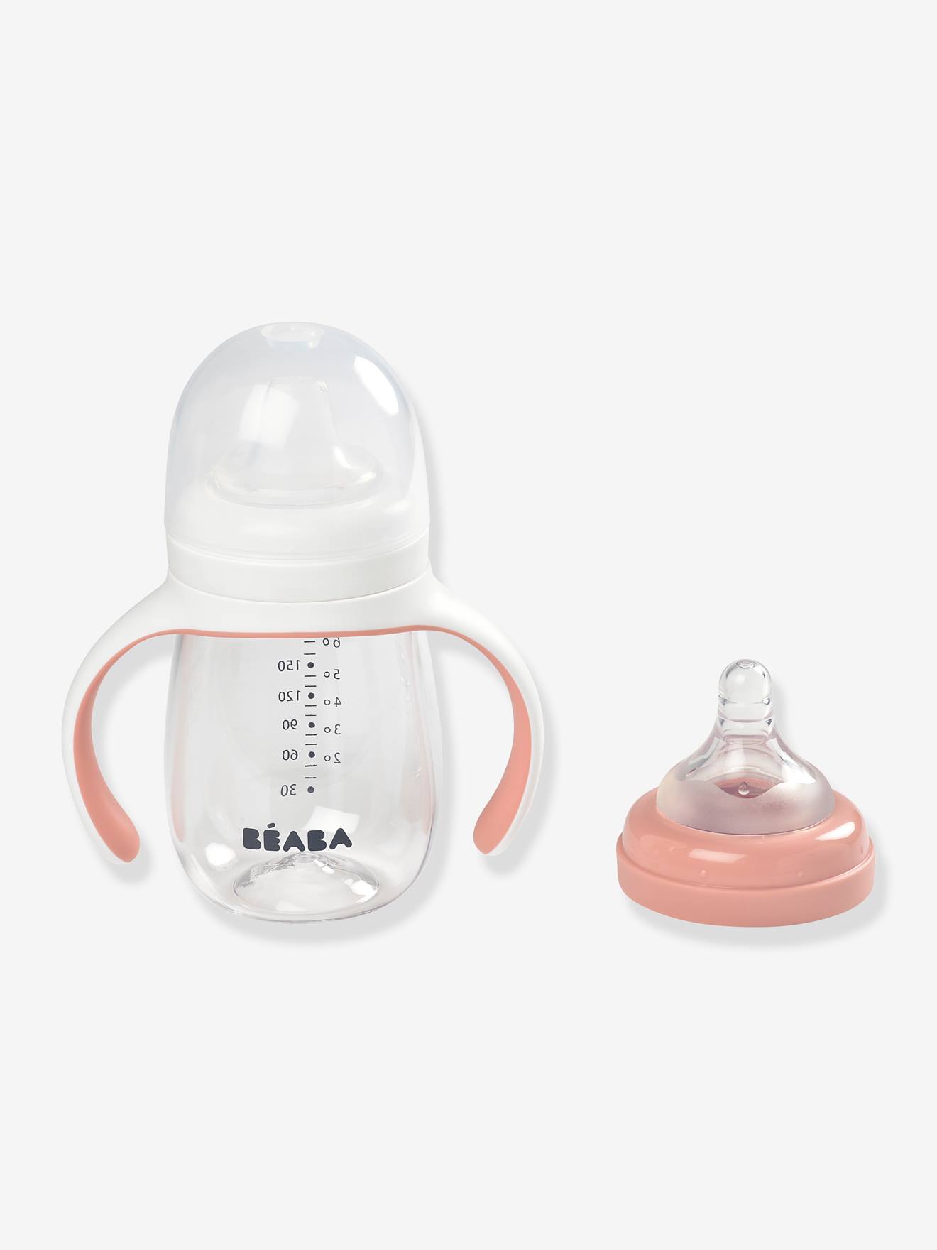 Garrafa de Treinamento 2 em 1 BEABA (210 ml) Média Azul Lisa