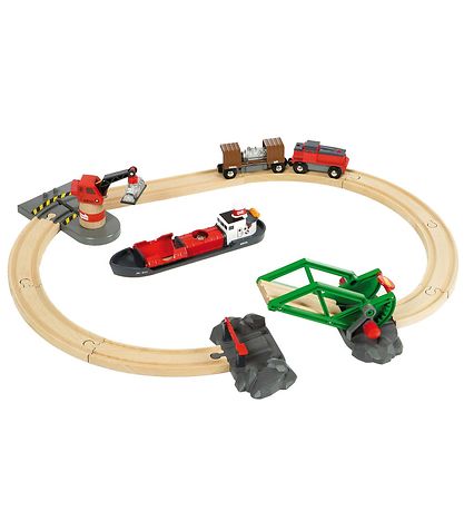 BRIO Togbane Havnes?t - 16 dele - Rød 33061