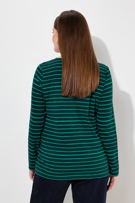 Shirt, Ringel, Carree-Ausschnitt, Langarm, Biobaumwolle