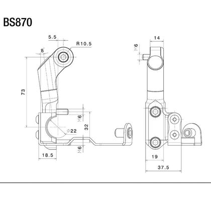 Support Rétroviseur Rizoma adaptateur rétroviseur BS870B - Noir