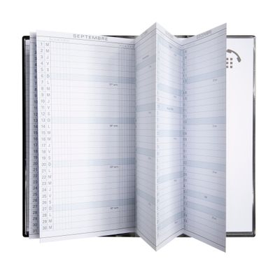 Agenda planning accordéon mensuel Winner Exaplan 16 - 9 x 16 cm - disponible dans différentes couleurs - Exacompta