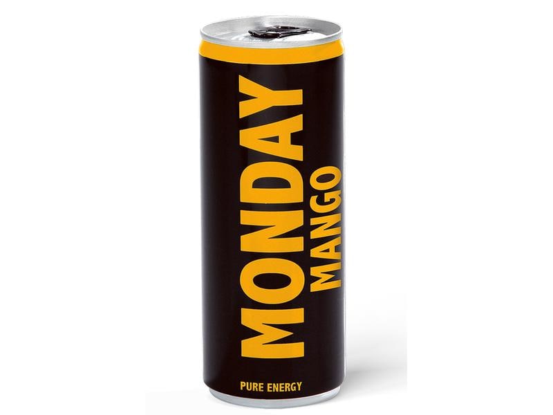 MONDAY Energy Drink Mango 24 x 0.25 l Erfrischendes Energiegetränk