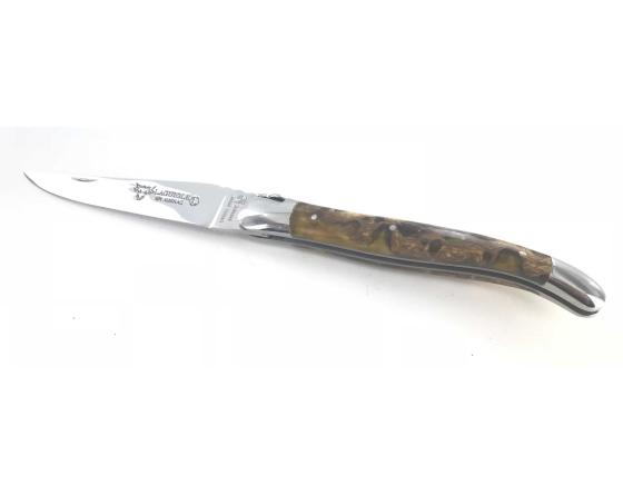 Laguiole 12 cm Cactus Ambre - 2 mitres Couteau de poche par Laguiole en Aubrac