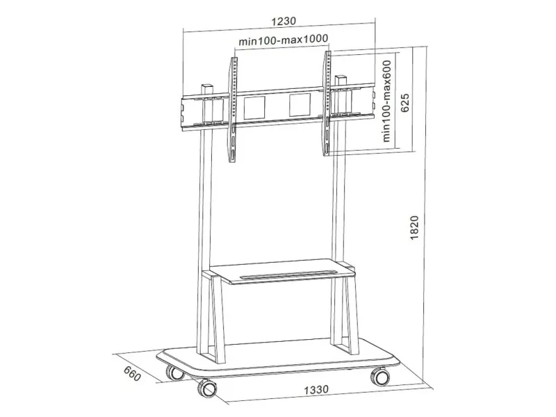 Techly ICA-TR31, 140 kg, 139,7 cm (55