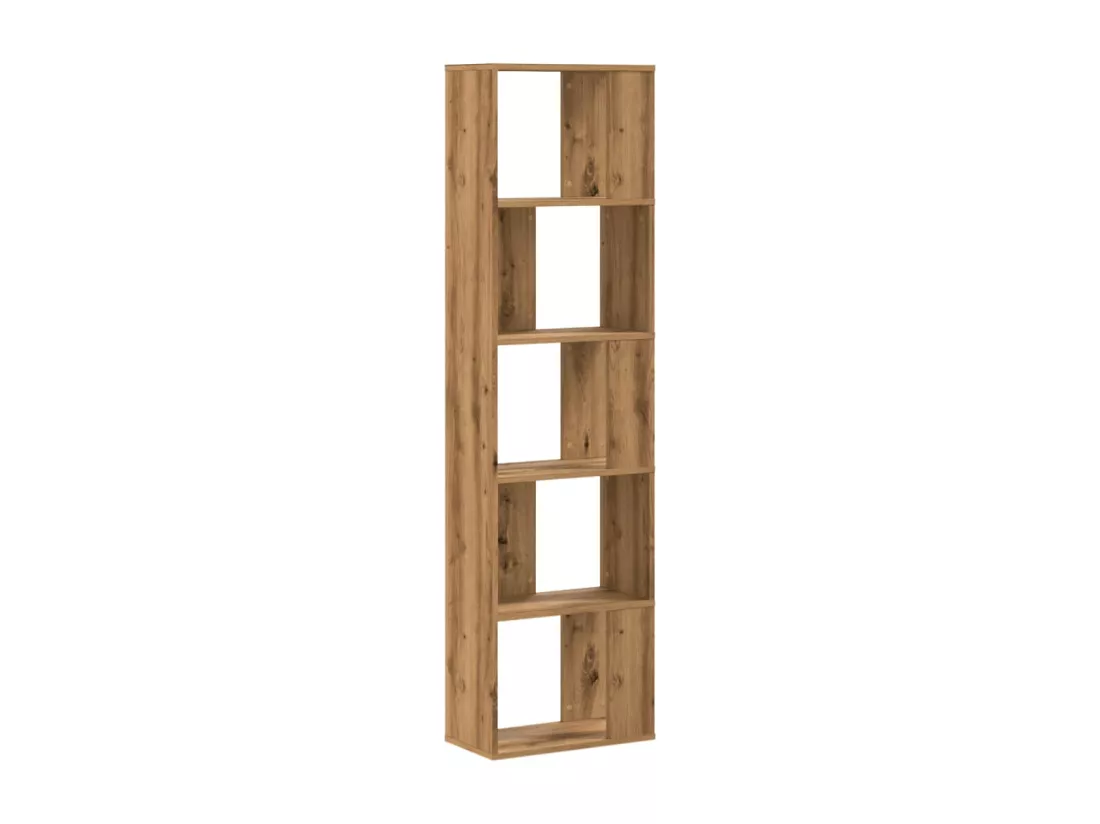 Bibliothèque 5 niveaux chêne artisanal bois ingénierie