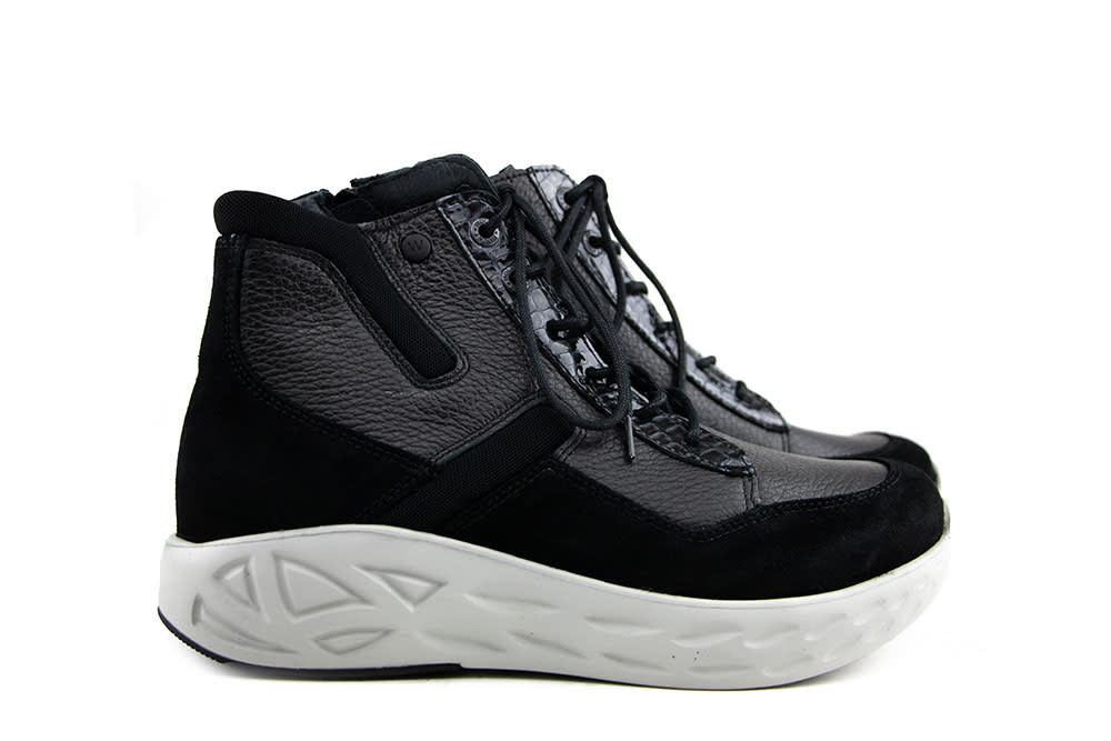 Wolky Hoge Sneaker Leap Leather Black
