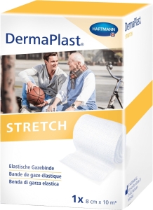 DermaPlast Stretch Gazebinde weiss 8 cm x 10 m