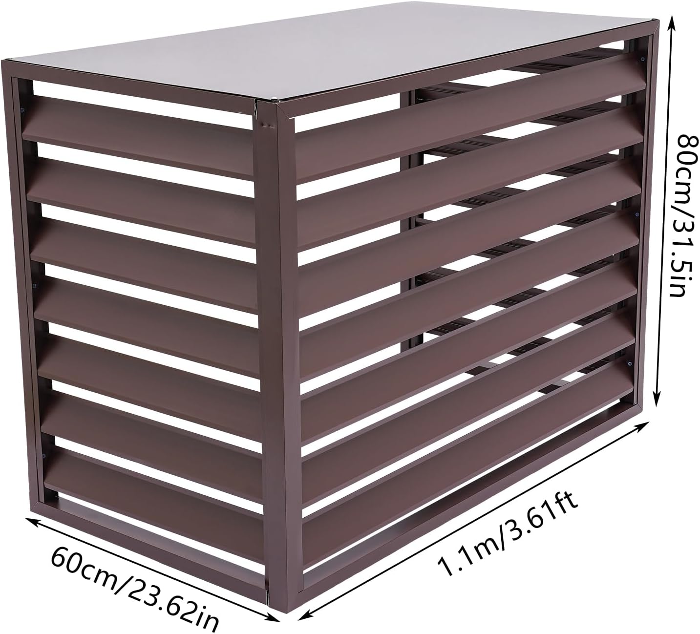 Klimaanlage Abdeckung, 110 x 60 x 80 cm, Wärmepumpe Verkleidung, Abdeckung Klimaanlage Außengerät, Schutz für Außengerät (Kaffeefarben)
