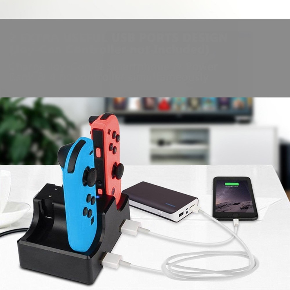 4-fach USB Akku Ladegerät für Nintendo Switch / OLED Joy-Con Controller