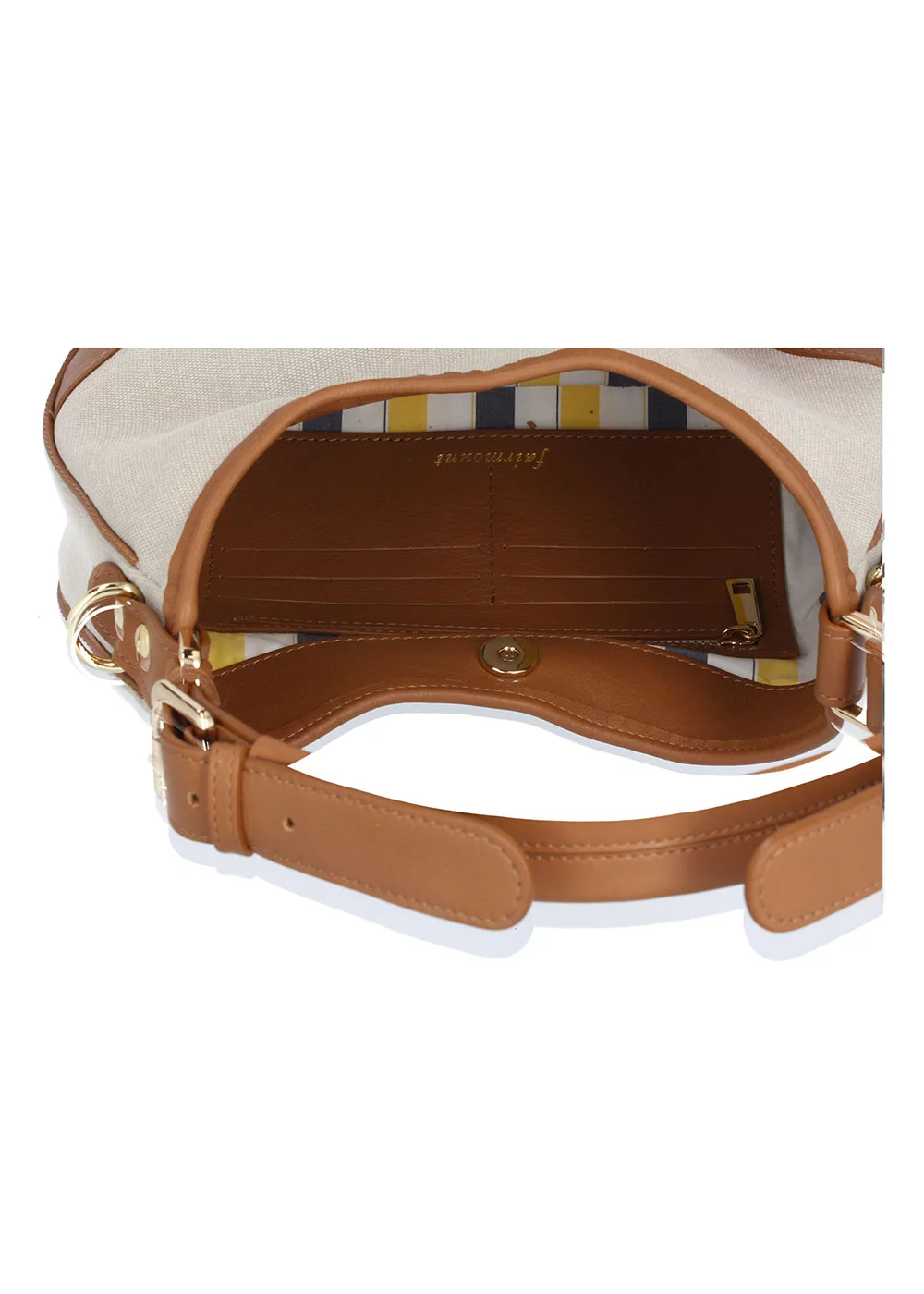 PORTE EPAULE WILLOWS TOILE ET CUIR GOLD