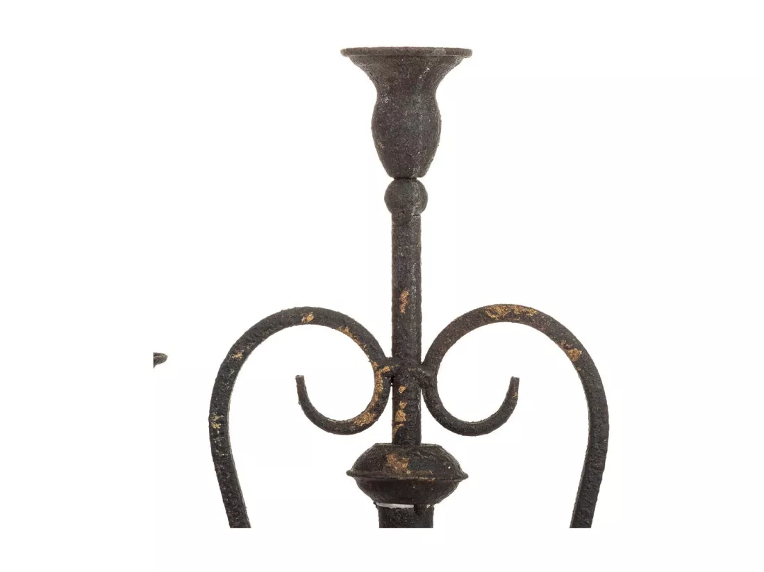 Chandelier en métal pour 5 bougies, finition antique, 45,5 x 13,5 x 48,5 h cm