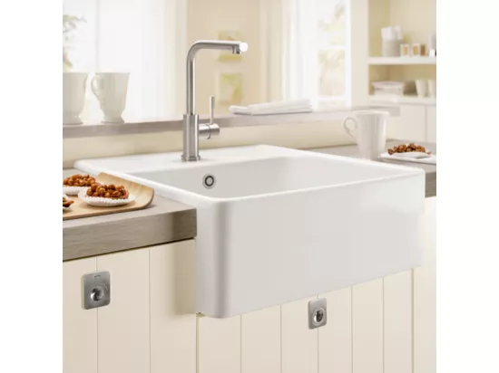 Evier timbre office 1 bac Villeroy et Boch Tradition Pure Black avec vidage automatique