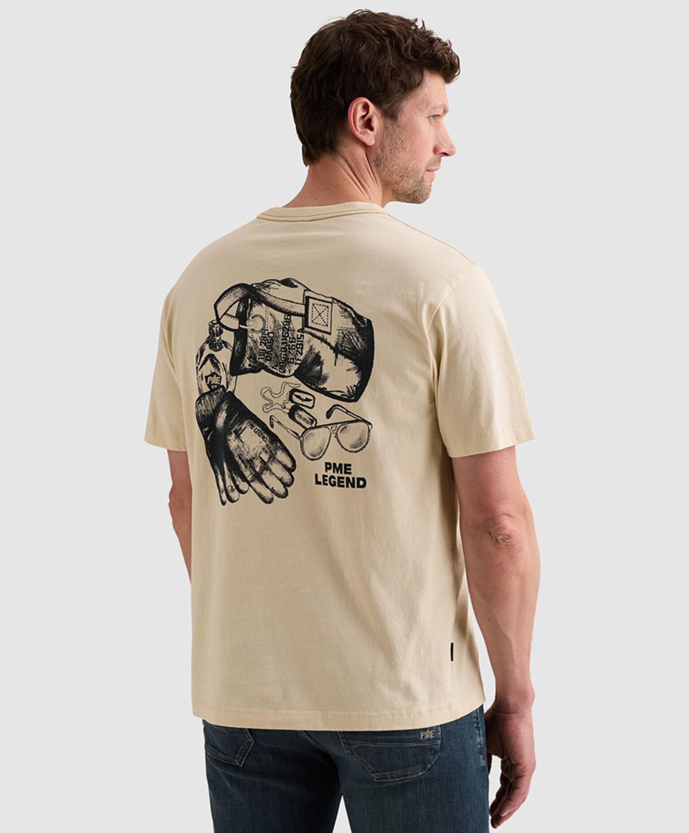 PME Legend Heren T-shirt ecru
