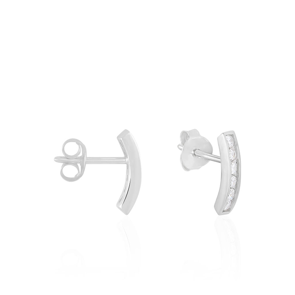Créoles Callyste Rondes Argent Blanc Oxyde De Zirconium